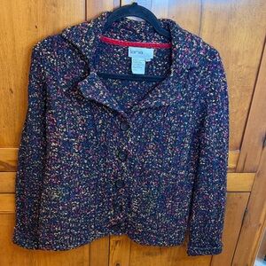 Vintage Lanalee Women's Multicolor Wool Blend Tweed Cardigan